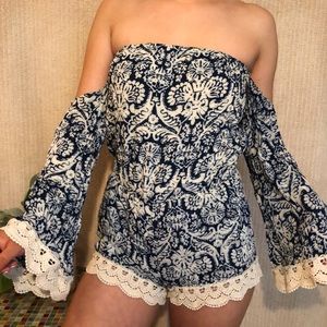 BLUE FLOWY ROMPER
